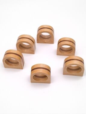 Set of 6 Vintage Mid-Century Modern Napkin Rings – Scandinavian-style decor
